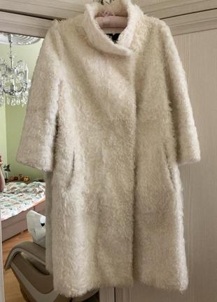 Шубка-пальто жіноча натуральна легка біла2 фото