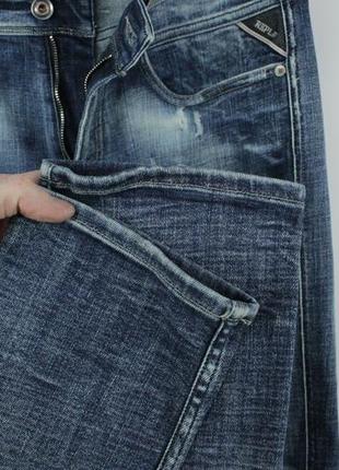 Шикарные стильные джинсы replay anbass slim fit rip &amp; repaired aged 20 years7 фото