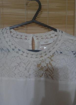 Біла бавовня блузка з бавовняним мереживом3 фото
