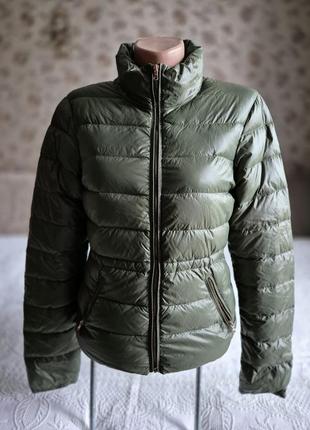 Женский ультратонкий микропуховик zara  хаки