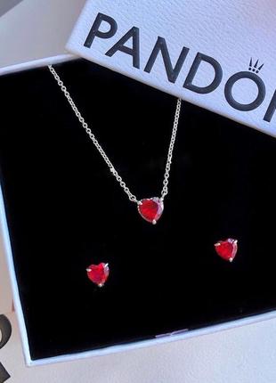 Pandora набір комплект сережки кульчики каблучка перстень підвіска