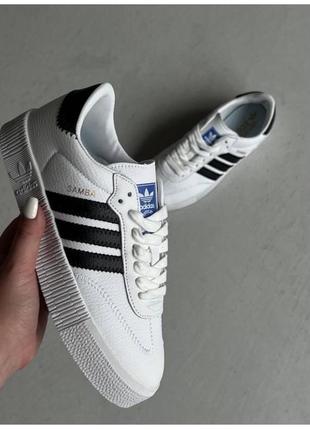 Adidas samba white1 фото