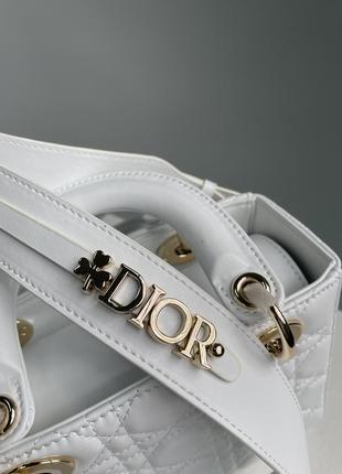 Сумка christian dior small lady dior my abcdior bag white8 фото