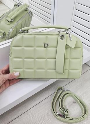 Жіноча якісна сумка , стильний  клатч з еко шкіри св.зелений7 фото