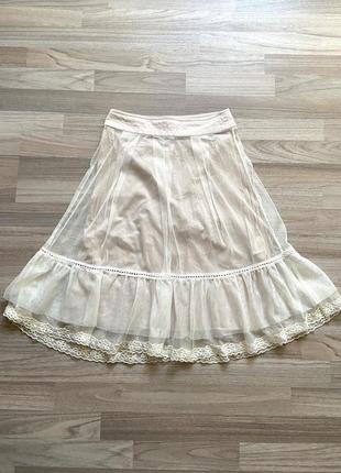 Винтажная юбка с кружевными цветами vintage