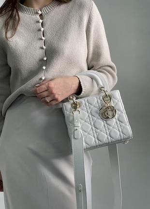 Сумка christian dior small lady dior my abcdior bag white10 фото