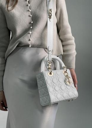 Сумка christian dior small lady dior my abcdior bag white9 фото