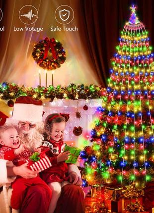 Б/у. p.toultek наружные рождественские украшения водопадные фонари, 344 светодиода, 8 режимов5 фото