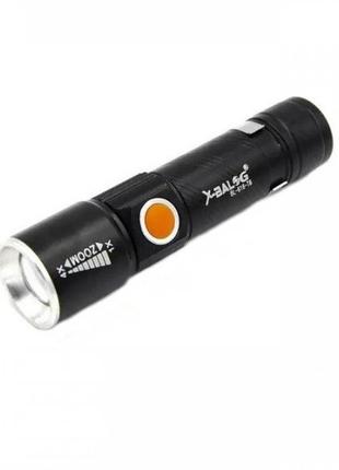 Ліхтарик акумуляторний від usb x-balog police bl-616 т6 cree із зумом2 фото