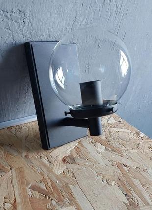 Настенный черный светильник с прозрачным шариком, винтажный черный светильник4 фото