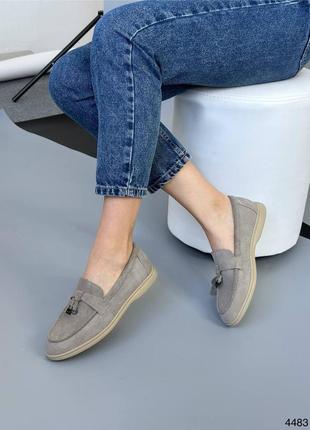 Бежеві моко жіночі лофери туфлі з натуральної замші замшеві лофери туфлі8 фото