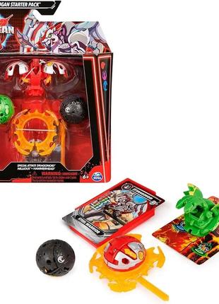 Фігурки bakugan starter 3-pack, special attack dragonoid, nillious. бакуган.