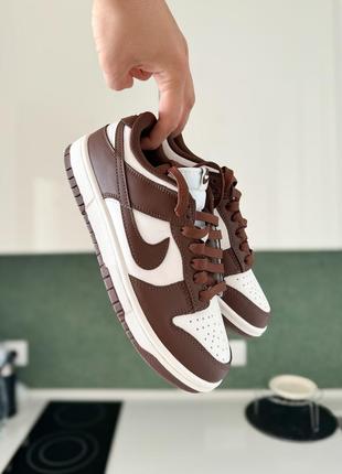 Крутейшие женские кроссовки nike shipping sb dunk low cacao wow коричневые