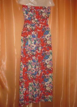 Яскравий рожевий довгий в пол нарядний сарафан сукня зручний на резинках на високий зріст від 17010 фото