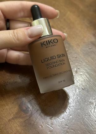 Рідка тональна основа kiko milano liguid skin second skin foundation neutral 200 з ефектом другої шкіри