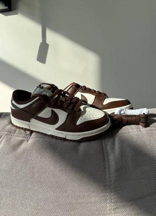 Крутейшие женские кроссовки nike sb dunk low cacao wow коричневые6 фото