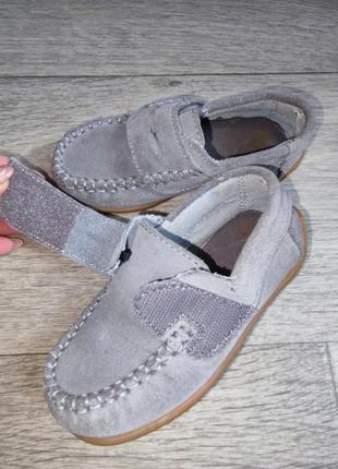 Next мокасины, туфли на липучках из натуральной замшевой кожи 21р7 фото