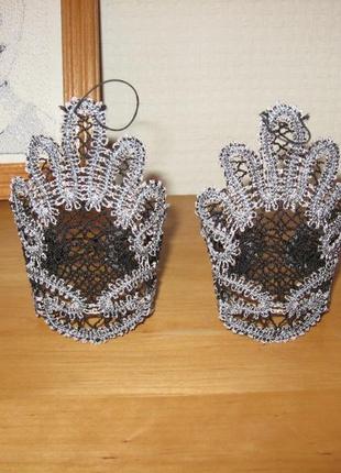 Перчатки митенки свадебные, на выпускной, для вечеринки, кружевные.ручная работа.