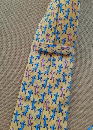 Шелковый галстук в анималистичный принт от mark'spencer саламандра ящерица7 фото