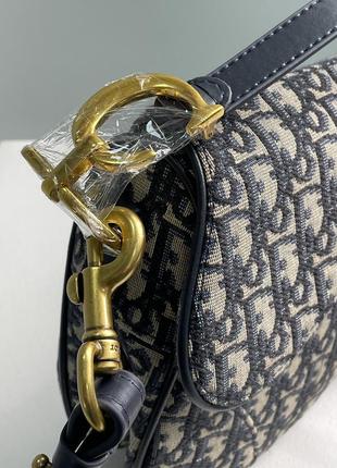 Сумка dior saddle bag with strap blue dior oblique jacquard6 фото