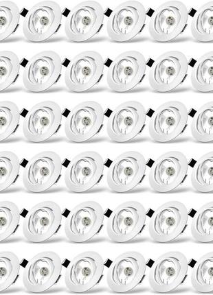 48x сучасні світильники gu10 для стелі, кругла матова біла металева рама для світильників, що вбудовуються, поворотний прожектор1 фото