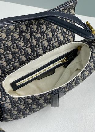 Сумка dior saddle bag with strap blue dior oblique jacquard5 фото