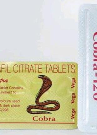 Збуджуючі таблетки для чоловіків cobra viagra 120mg 5шт1 фото