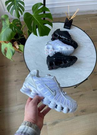 Текстильные кроссовки nike shox tl white silver 2023