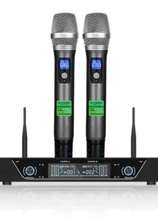 Микрофоны профессиональные беспроводные temeisheng ld-952 радиосистема с двумя ручными микрофонами
