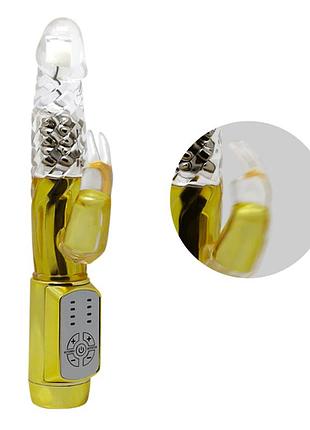 Вібратор зі стимулятором клітора і головкою, що обертається baile - cold rabbit prince, bw-037302j