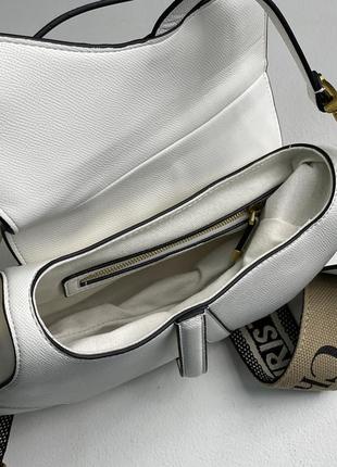 Сумка dior saddle bag with strap latte grained calfskin5 фото