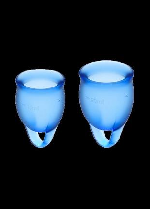 Менструальные чаши satisfyer feel confident dark blue, 2 шт в наборе