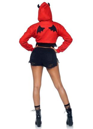 Укороченная толстовка дьявол leg avenue devil cropped hoodie s/m3 фото