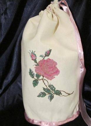 Органайзер для білизни троянда, вишивка хрестик, подарунок/ручна робота.1 фото