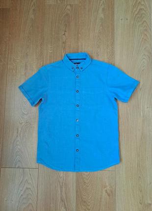 Летний набор для мальчика /синие шорты/ голубая рубашка с коротким рукавом для мальчика4 фото
