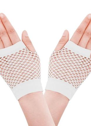 Перчатки сетка аниме готика панк косплей, митенки для танцев
