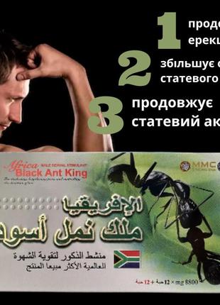 Таблетки чорний мураамів для поліпшення потенції african black ant king, 12 + 12 таб. оригинал