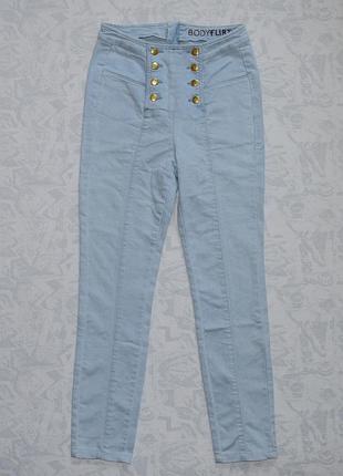 Джинси висока посадка скіні - ззаду на блискавці