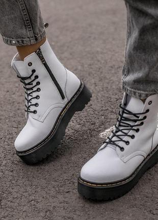 Черевики демісезонні dr.martens jadon змійка white