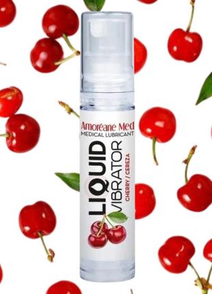 Стимулювальний лубрикант від amoreane med: liquid vibrator — cherry ( рідкий вібратор), 10 ml