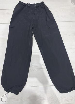 Спортивні жіночі штани плащові чорні парашути primark 8 36 s-m