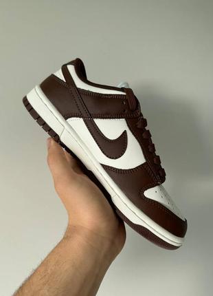 Женские кроссовки коричневые с белым nk dunk low cacao wow8 фото