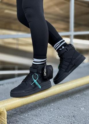 Жіночі кросівки prada x adidas forum low re-nylon black5 фото