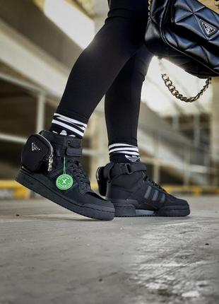 Жіночі кросівки prada x adidas forum low re-nylon black3 фото