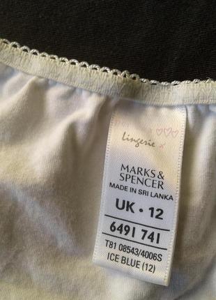 Білі жіночі бавовняні трусики з прошвою per una lingerie marks &amp; spencer 12 р-р9 фото