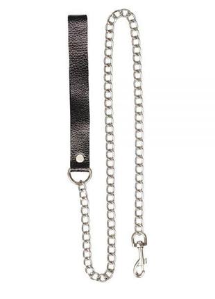 Поводок leather leash, black, кожа