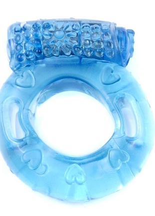 Эрекционное вибро кольцо boss vibrating cock ring blue, bs6700040