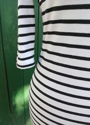 Платье в полоску хлопок классика французкий шик морячка миди по фигуре карнадаш6 фото