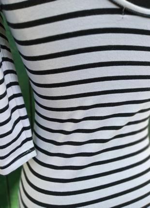 Платье в полоску хлопок классика французкий шик морячка миди по фигуре карнадаш8 фото