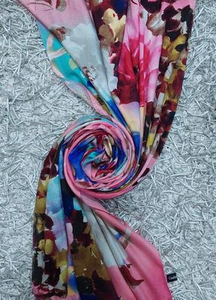 Шикарный женский шерстяной шарф с цветочным принтом.9 фото